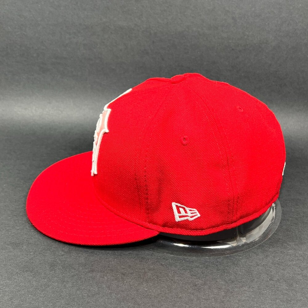 Vtg Detroit Tigers MLB Fitted 7 3/4 Hat New Era 59Fifty Red Baseball Script Mens - Picture 6 of 16